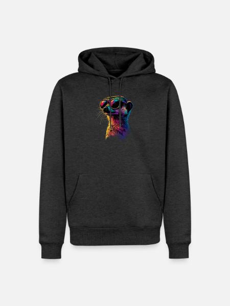 Erdmännchen Sonnenbrille Bunt Süßes Erdmännchen - Männer Premium Bio Hoodie - Anthrazit meliert
