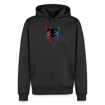 Panther Leopard Raubkatze Süße Großkatze Panter - Männer Premium Bio Hoodie - Anthrazit meliert - Vorne - Thijin (182cm)