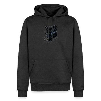 Panther Leopard Raubkatze Süße Großkatze Panter - Männer Premium Bio Hoodie - Anthrazit meliert - Vorne - Thijin (182cm)