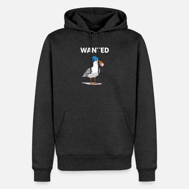 Gesucht Möwe Eiscreme Abenteuer - Sweat à capuche Premium bio Homme - anthracite chiné