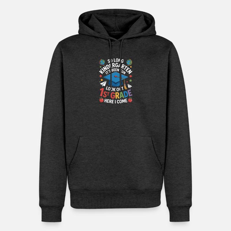 Goodbye Kindergarten Hello First Grade - Männer Premium Bio Hoodie - Anthrazit meliert