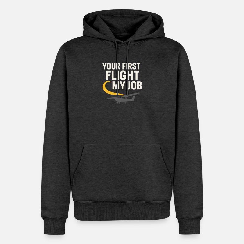 Fluglehrer Cfi Pilot Luftfahrtlehrer - Männer Premium Bio Hoodie - Anthrazit meliert