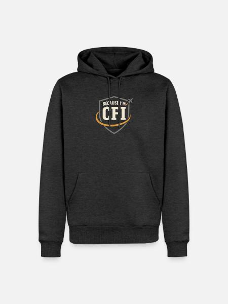 Fluglehrer Cfi Pilot Luftfahrtlehrer - Männer Premium Bio Hoodie - Anthrazit meliert
