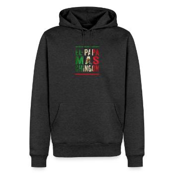 Père vintage mexicain qui dit design - Sweat à capuche Premium bio Homme - anthracite chiné - Devant - Thijin (182cm)