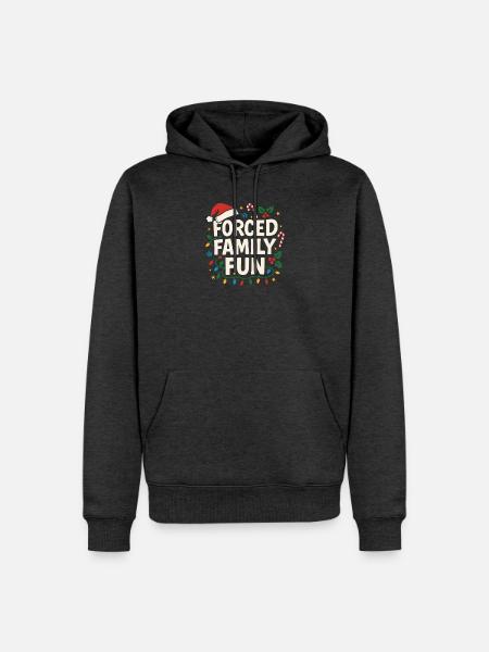 Forced Family Fun Weihnachtszeit Weihnachten Humor - Männer Premium Bio Hoodie - Anthrazit meliert
