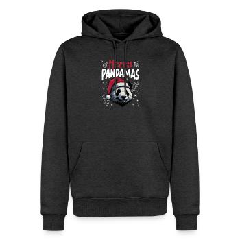 Motif de Noël drôle de panda joyeux Pandamas - Sweat à capuche Premium bio Homme - anthracite chiné - Devant - Thijin (182cm)