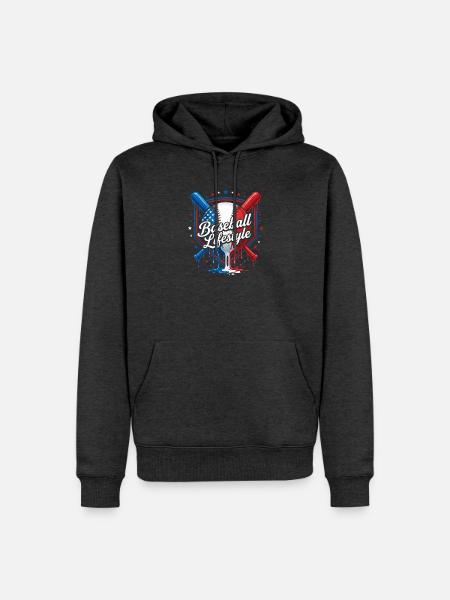 Patriotisches Baseball-Lifestyle-Design - Männer Premium Bio Hoodie - Anthrazit meliert