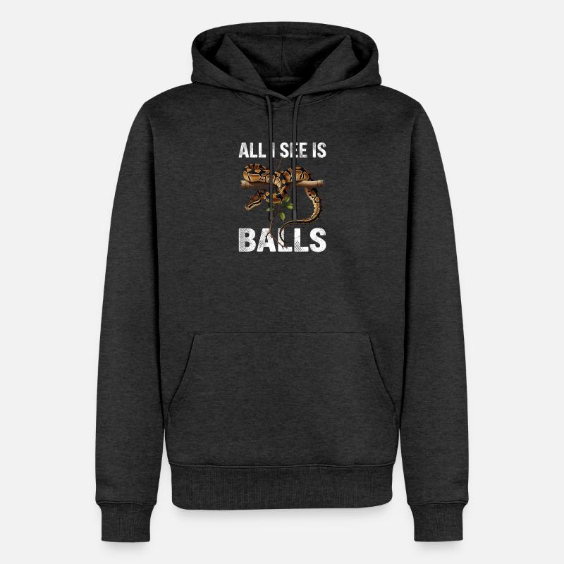 Königspython Schlangen Liebhaber Terrarium Python - Männer Premium Bio Hoodie - Anthrazit meliert