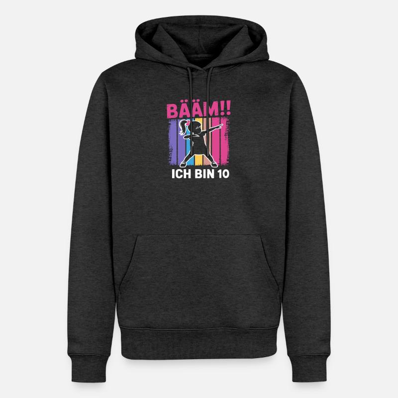 Bääm Ich bin 10 Dabbing Mädchen 10. Geburtstag - Männer Premium Bio Hoodie - Anthrazit meliert