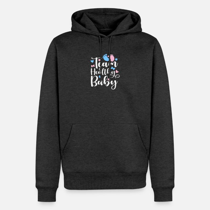 Team Gesundes Baby Junge Oder Mädchen - Männer Premium Bio Hoodie - Anthrazit meliert