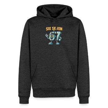 Six Seven 67 Robot Robot Brainrot italien Humour - Sweat à capuche Premium bio Homme - anthracite chiné - Devant - Thijin (182cm)
