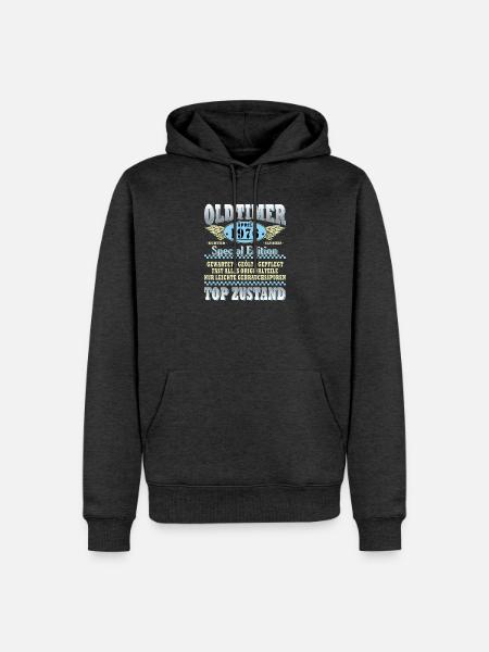 Oldtimer April 1976 Special Edition - Männer Premium Bio Hoodie - Anthrazit meliert