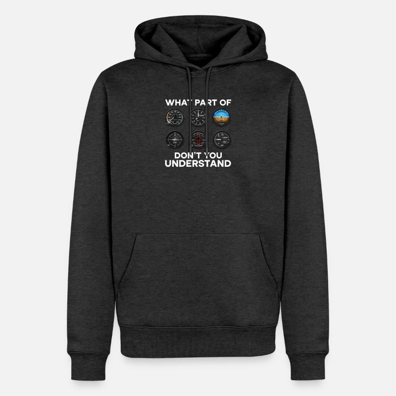 Flugzeug Flug Pilot Flugzeug Fluggesellschaft - Männer Premium Bio Hoodie - Anthrazit meliert