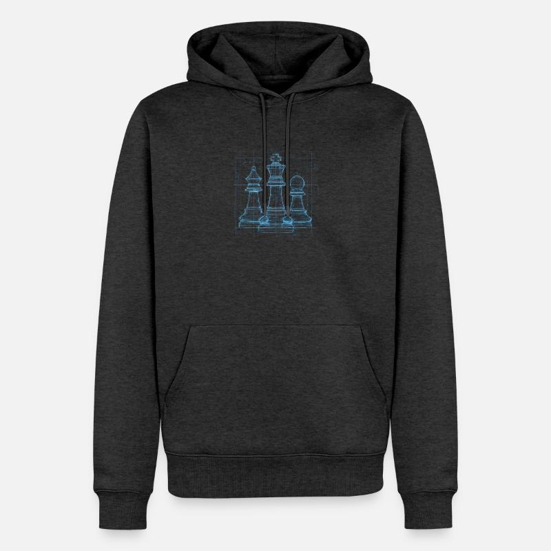 Cadeau Plan d’échecs pour hommes - Sweat à capuche Premium bio Homme - anthracite chiné