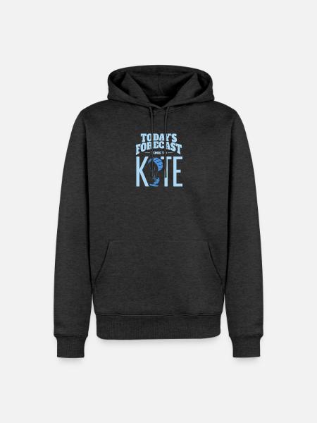 Today's Forecast: Time to Kite | Kitesurfen Design - Männer Premium Bio Hoodie - Anthrazit meliert