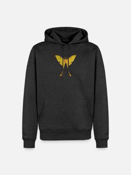 Kometenfalter Argema mittrei - Männer Premium Bio Hoodie - Anthrazit meliert