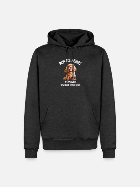 Cocker Spaniel Schlafshirt - Männer Premium Bio Hoodie - Anthrazit meliert