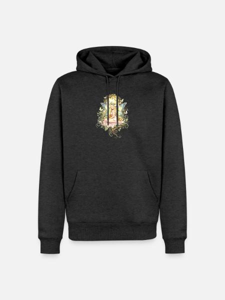 Fee im Waldlicht - Männer Premium Bio Hoodie - Anthrazit meliert