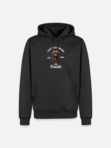 Niedlicher brauner Spielzeugpudel-Bogen - Männer Premium Bio Hoodie - Anthrazit meliert