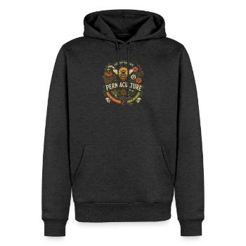 Permakultur-Bestäubergarten - Männer Premium Bio Hoodie - Anthrazit meliert - Vorne - Thijin (182cm)