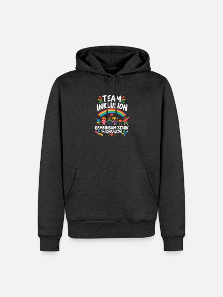 Team Inklusion – Gemeinsam stark im Schulalltag - Männer Premium Bio Hoodie - Anthrazit meliert