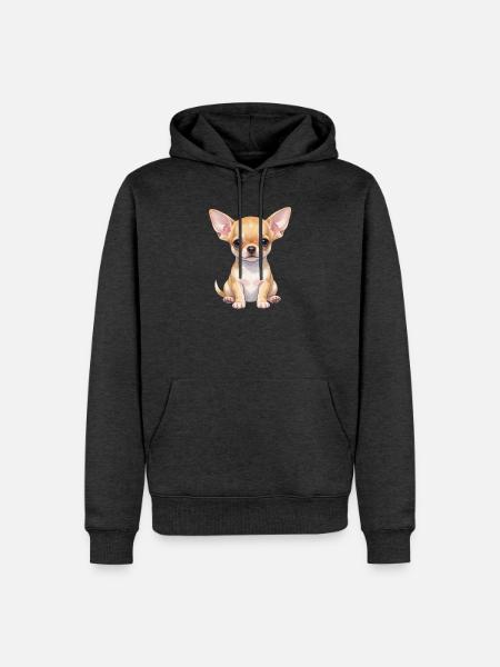 Chihuahua Welpe Hundebaby Geschenkidee - Männer Premium Bio Hoodie - Anthrazit meliert