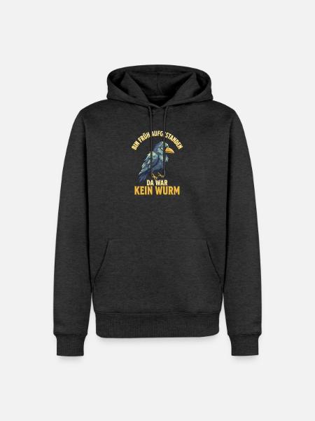 Genervter Rabe Morgenmuffel - Männer Premium Bio Hoodie - Anthrazit meliert