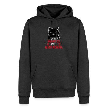 Sur la liste des vilains et ne regrette rien Böse Katze - Sweat à capuche Premium bio Homme - anthracite chiné - Devant - Thijin (182cm)