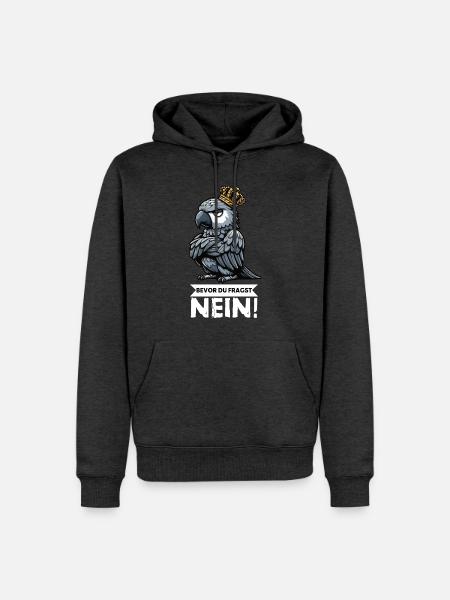Bevor Du Fragst Nein Graupapagei Papagei Papageien - Männer Premium Bio Hoodie - Anthrazit meliert