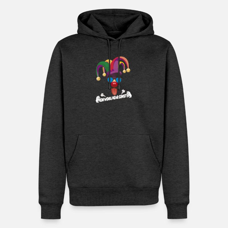 Bunter Jester mit Gläsern - Männer Premium Bio Hoodie - Anthrazit meliert