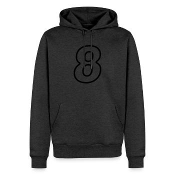 acht - Männer Premium Bio Hoodie - Anthrazit meliert - Vorne - Thijin (182cm)