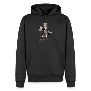 Sir Fussel "Australian Shepherd" - Männer Premium Bio Hoodie - Anthrazit meliert - Vorne - Thijin (182cm)