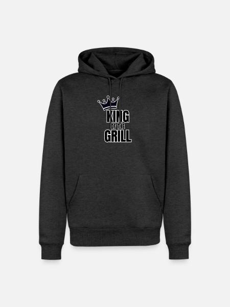 KING of the GRILL – TROO-Designs - Männer Premium Bio Hoodie - Anthrazit meliert
