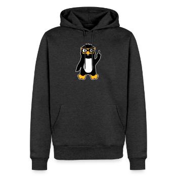Penguin Geek Lunettes Index Lus Arrogant - Sweat à capuche Premium bio Homme - anthracite chiné - Devant - Thijin (182cm)