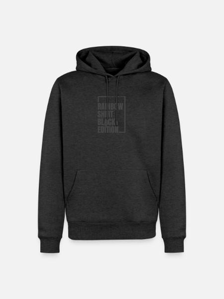 RAINBOW_SHIRT_BLACK EDITION - Männer Premium Bio Hoodie - Anthrazit meliert