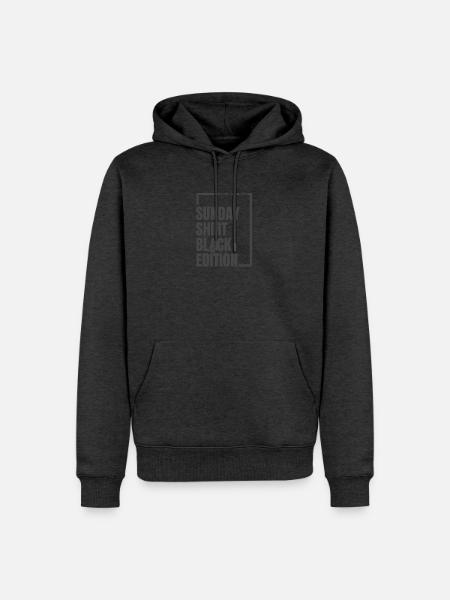 SUNDAY_SHIRT_BLACK EDITION - Männer Premium Bio Hoodie - Anthrazit meliert
