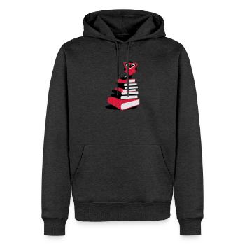 A bookworm reading - Men’s Premium Organic Hoodie - heather anthracite - Front - Thijin (182cm)