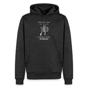 Zum Gedenken an den Ehemann - Männer Premium Bio Hoodie - Anthrazit meliert - Vorne - Thijin (182cm)