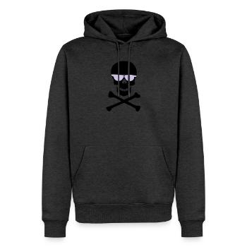 Violette Minimal Sonnenbrillen-Silhouette - Männer Premium Bio Hoodie - Anthrazit meliert - Vorne - Thijin (182cm)