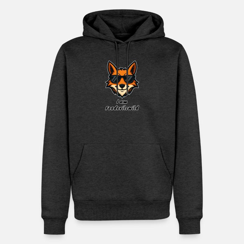 Foxdevilswild - I am Foxdevilswild - be cool - Männer Premium Bio Hoodie - Anthrazit meliert