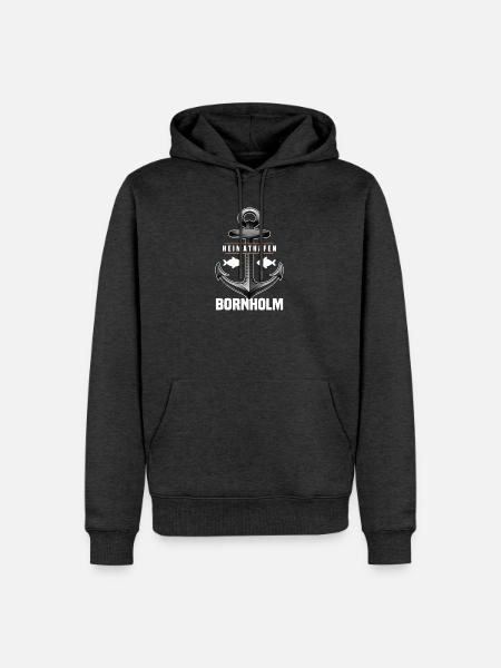 Heimathafen Bornholm - Männer Premium Bio Hoodie - Anthrazit meliert