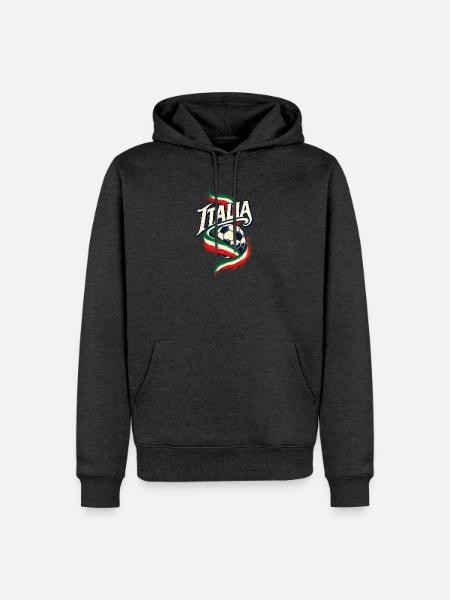 Italien Fußball - Männer Premium Bio Hoodie - Anthrazit meliert