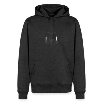 Fledermaus-Kronleuchter halloweenLook - Männer Premium Bio Hoodie - Anthrazit meliert - Vorne - Thijin (182cm)