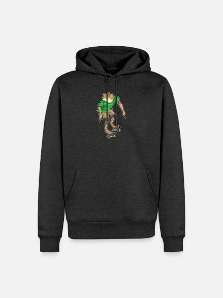 Frog Skater Skateboard - Men’s Premium Organic Hoodie - heather anthracite