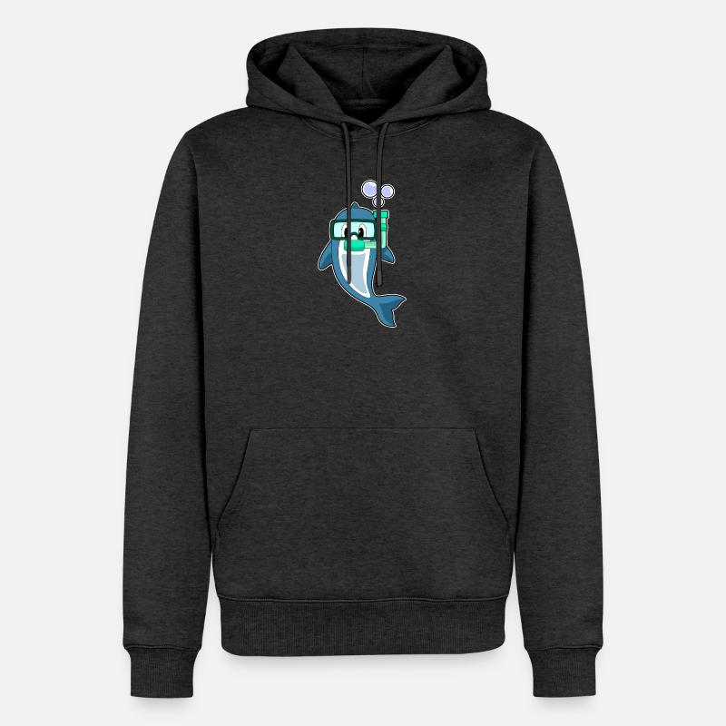 Dolphin Diver Snorkel - Sweat à capuche Premium bio Homme - anthracite chiné