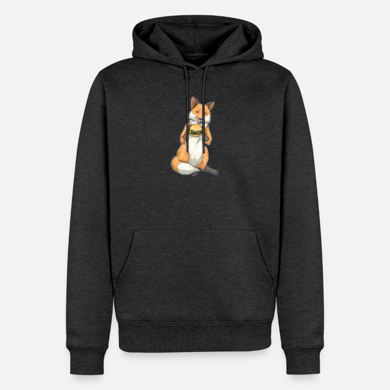 Fuchs Burger - Sweat à capuche Premium bio Homme - anthracite chiné