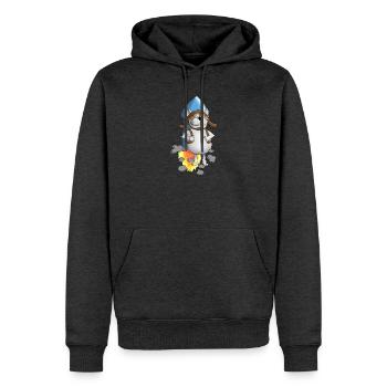 Nouveau départ - Rocket - Comic - Sweat à capuche Premium bio Homme - anthracite chiné - Devant - Thijin (182cm)