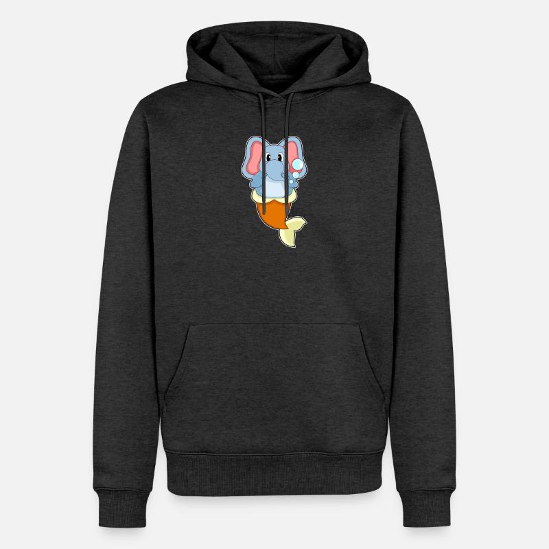 Sirène éléphant - Sweat à capuche Premium bio Homme - anthracite chiné
