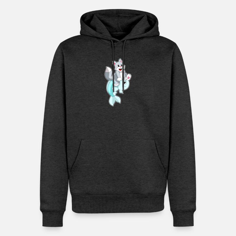 Poisson-chat - Sweat à capuche Premium bio Homme - anthracite chiné