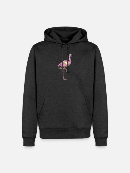 Flamingo Schwimmen Schwimmring Sommer - Männer Premium Bio Hoodie - Anthrazit meliert